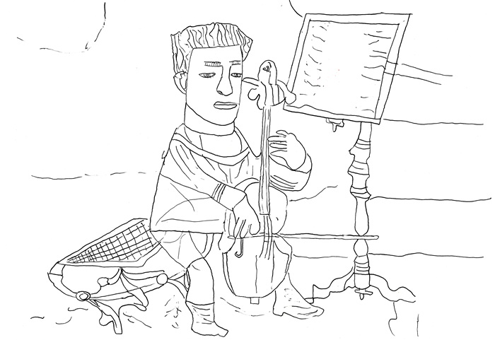 256 Bruno lattes bambino che suona il violoncello